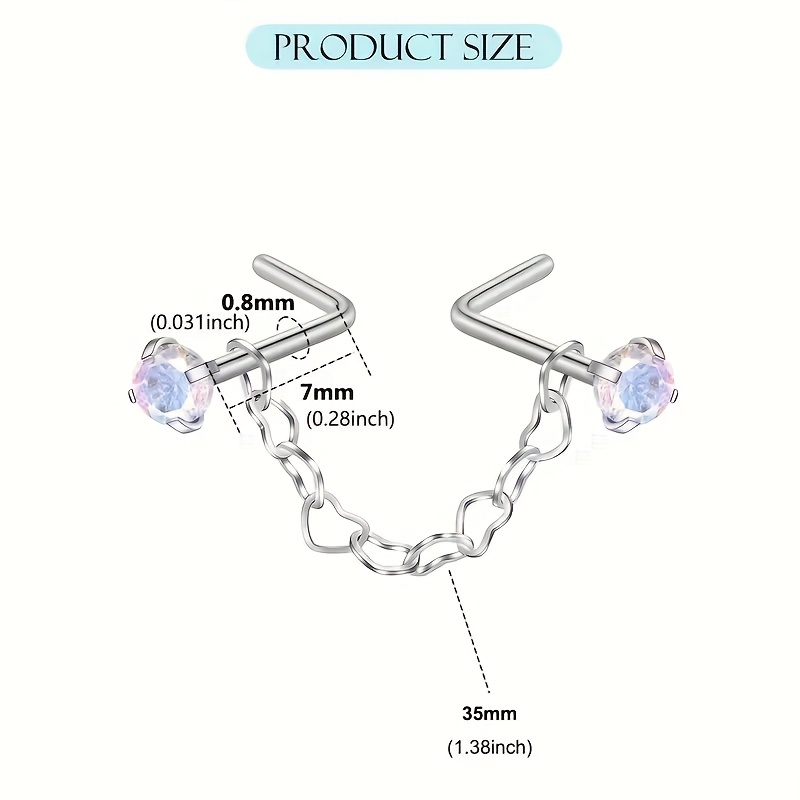 Women's Y2K Bohemian Style 304L Stainless Steel Nose Stud Chain